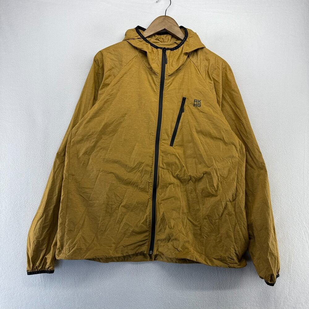 Alaskan Hardgear Jacket Men's XL Brown Zip Duluth Galebreak Hooded Windbreaker